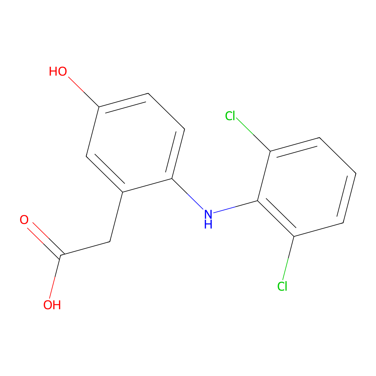 5-Hydroxydiclofenac molecular structure, CAS 69002-84-2