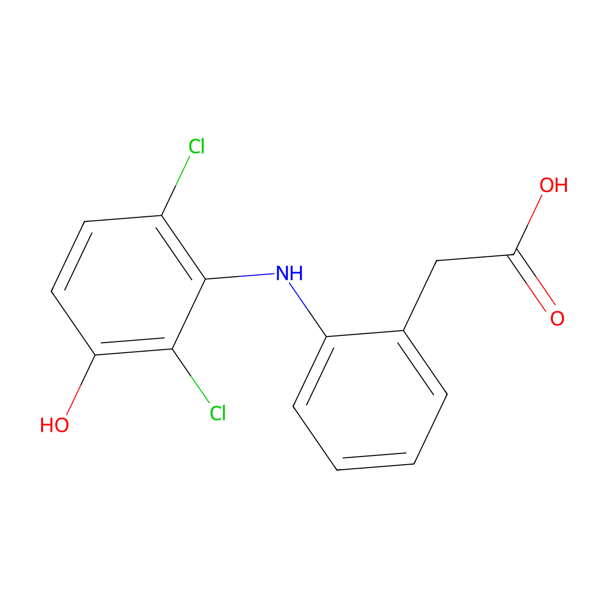 3'-Hydroxydiclofenac molecular structure, CAS 69002-85-3