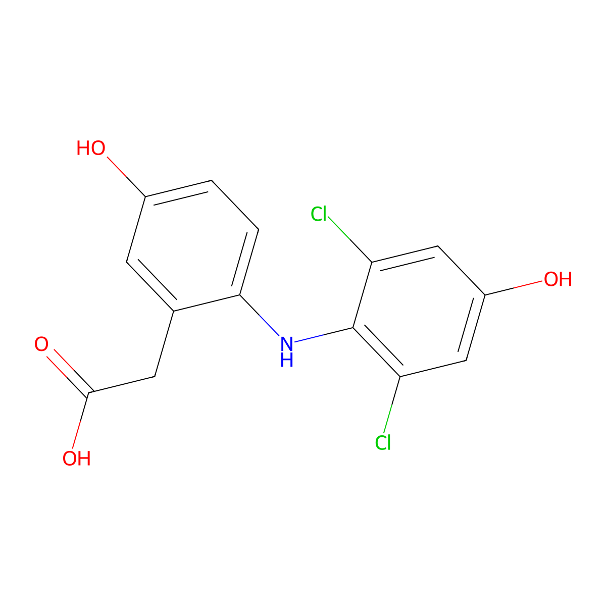4',5-Dihydroxydiclofenac molecular structure, CAS 69002-86-4