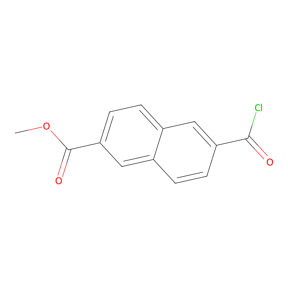 Methyl 6-(chlorocarbonyl)naphthalene-2-carboxylate molecular structure, CAS 69008-41-9