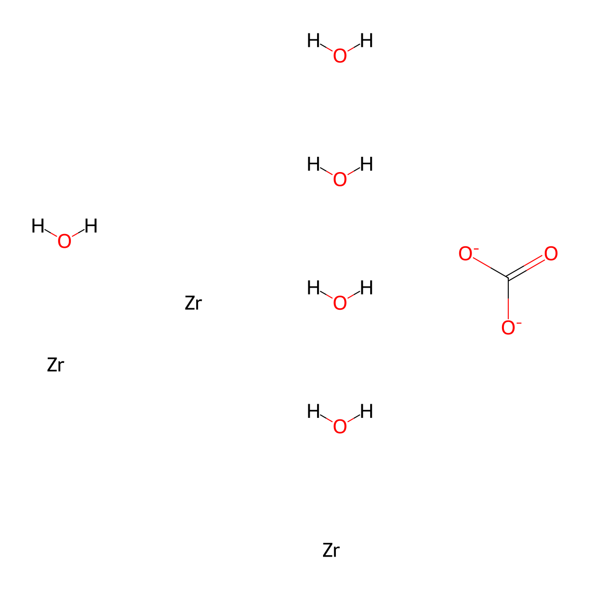 Zirconium carbonate oxide (Zr3(CO3)O5) molecular structure, CAS 69011-10-5