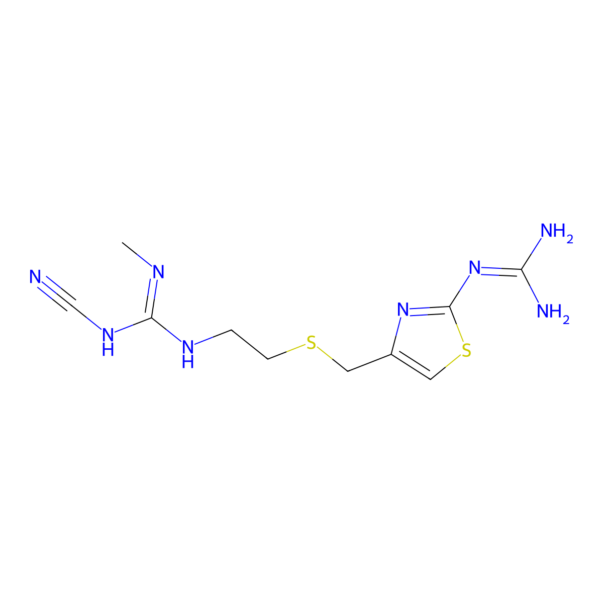 Tiotidine molecular structure, CAS 69014-14-8