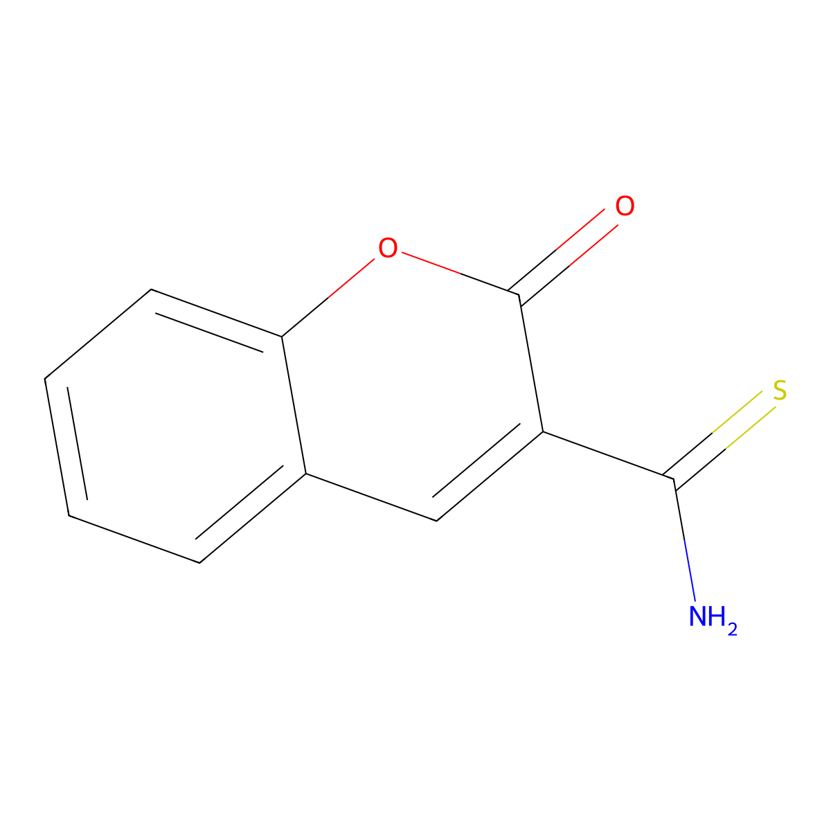 2-oxo-2H-chromene-3-carbothioamide molecular structure, CAS 69015-65-2