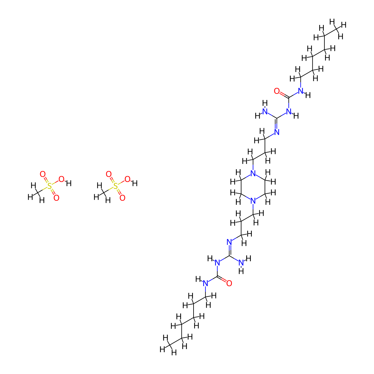Ipexidine mesylate molecular structure, CAS 69017-90-9