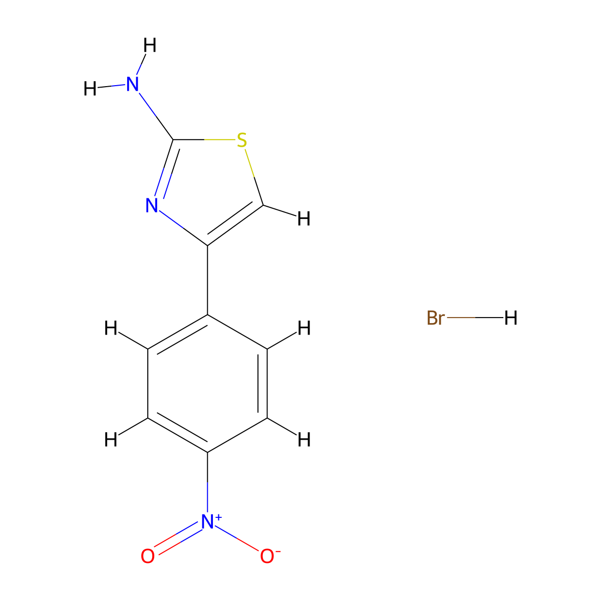 4-(4-nitrophenyl)thiazol-2(3H)-imine hydrobromide molecular structure, CAS 69018-01-5
