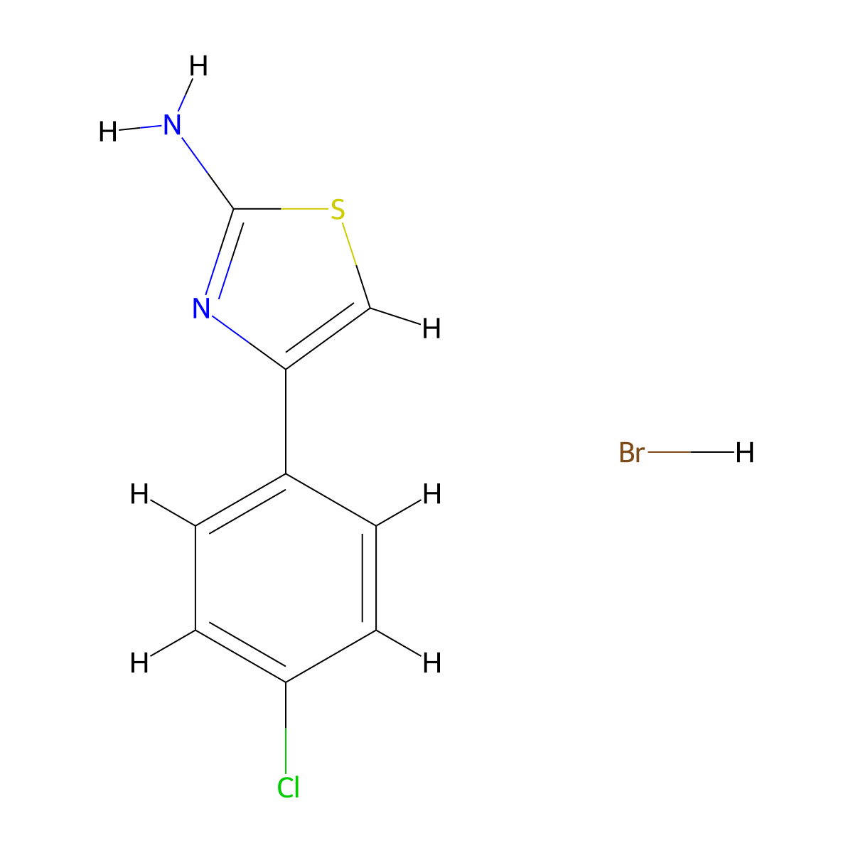 4-(4-chlorophenyl)-1,3-thiazol-2-amine Hydrobromide molecular structure, CAS 69018-04-8
