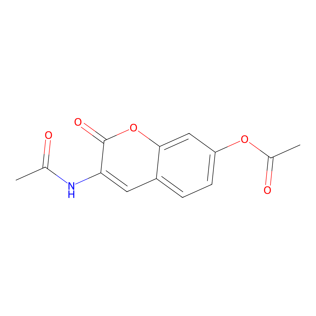 3-(acetylamino)-2-oxo-2H-chromen-7-yl acetate molecular structure, CAS 69019-75-6