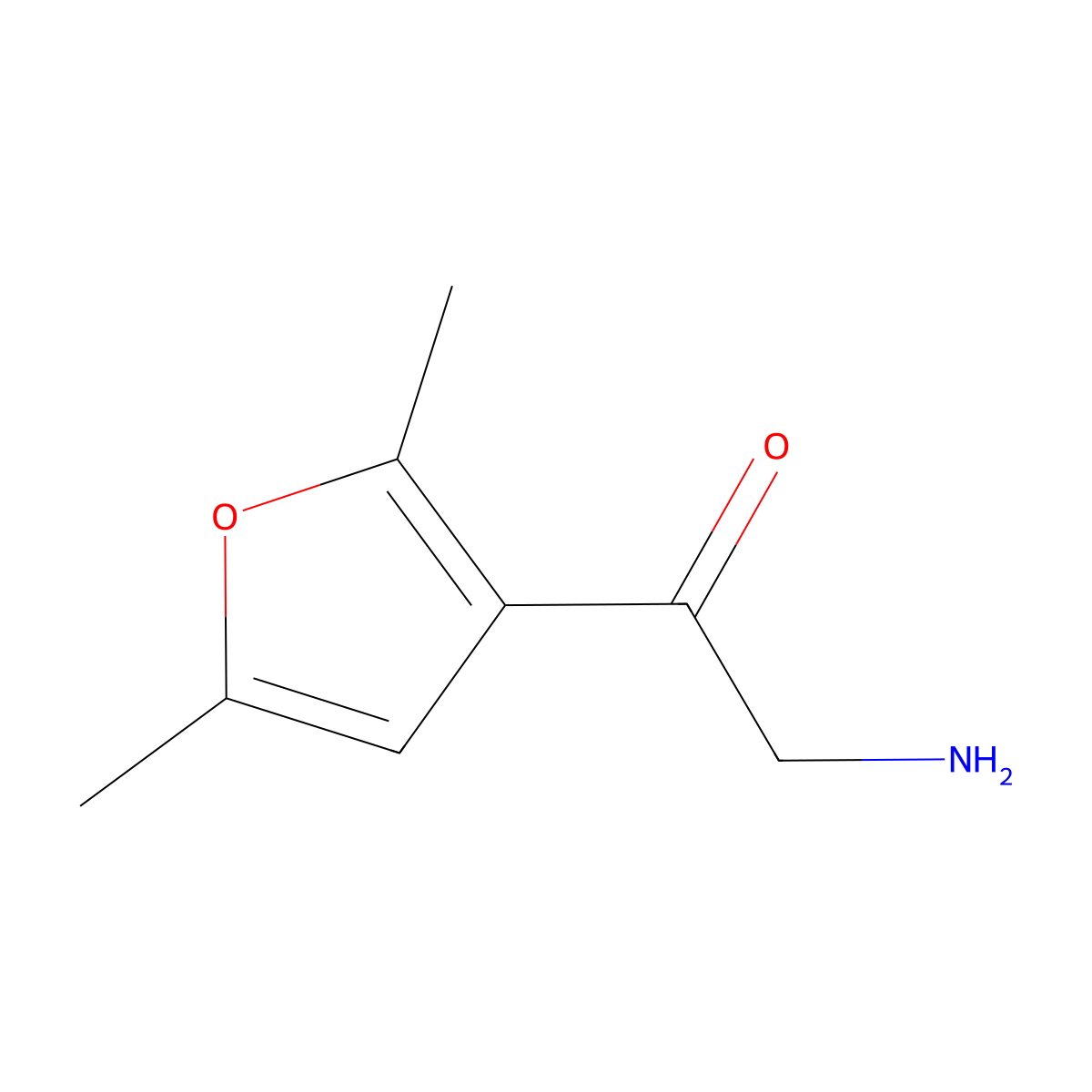 2-Amino-1-(2,5-dimethylfuran-3-yl)ethan-1-one molecular structure, CAS 690205-18-6