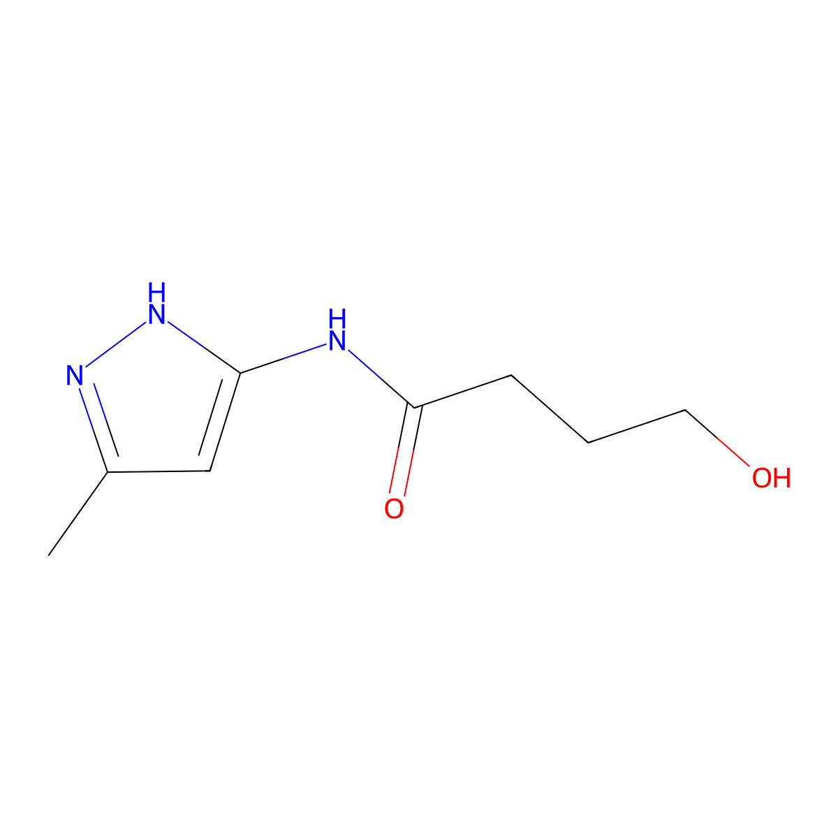 4-hydroxy-N-(5-methyl-1H-pyrazol-3-yl)butanamide molecular structure, CAS 690210-74-3