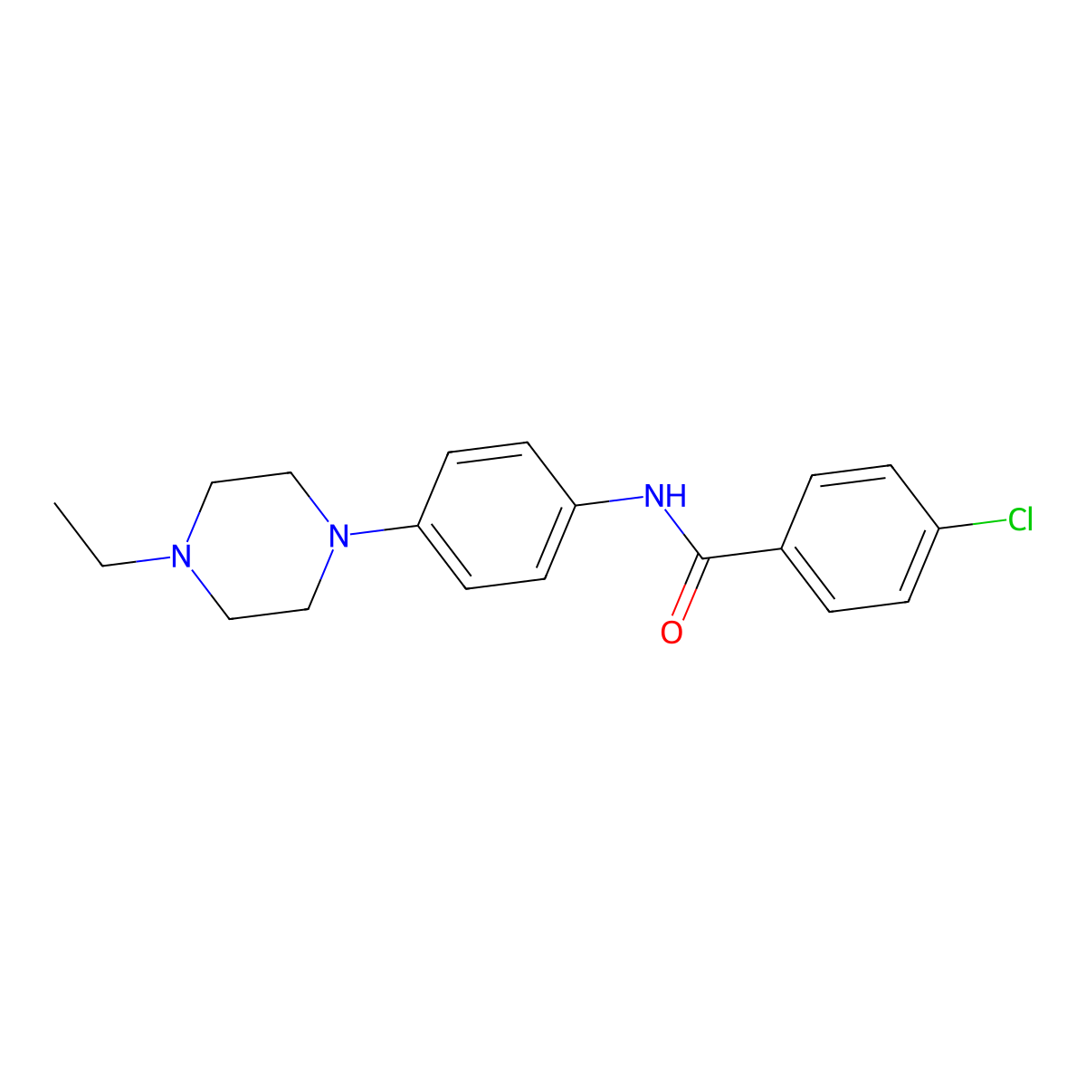 4-chloro-N-[4-(4-ethylpiperazin-1-yl)phenyl]benzamide molecular structure, CAS 690215-61-3