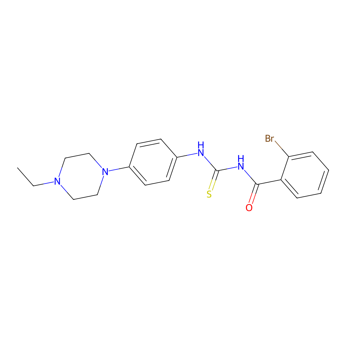 2-bromo-N-[[4-(4-ethylpiperazin-1-yl)phenyl]carbamothioyl]benzamide molecular structure, CAS 690215-95-3