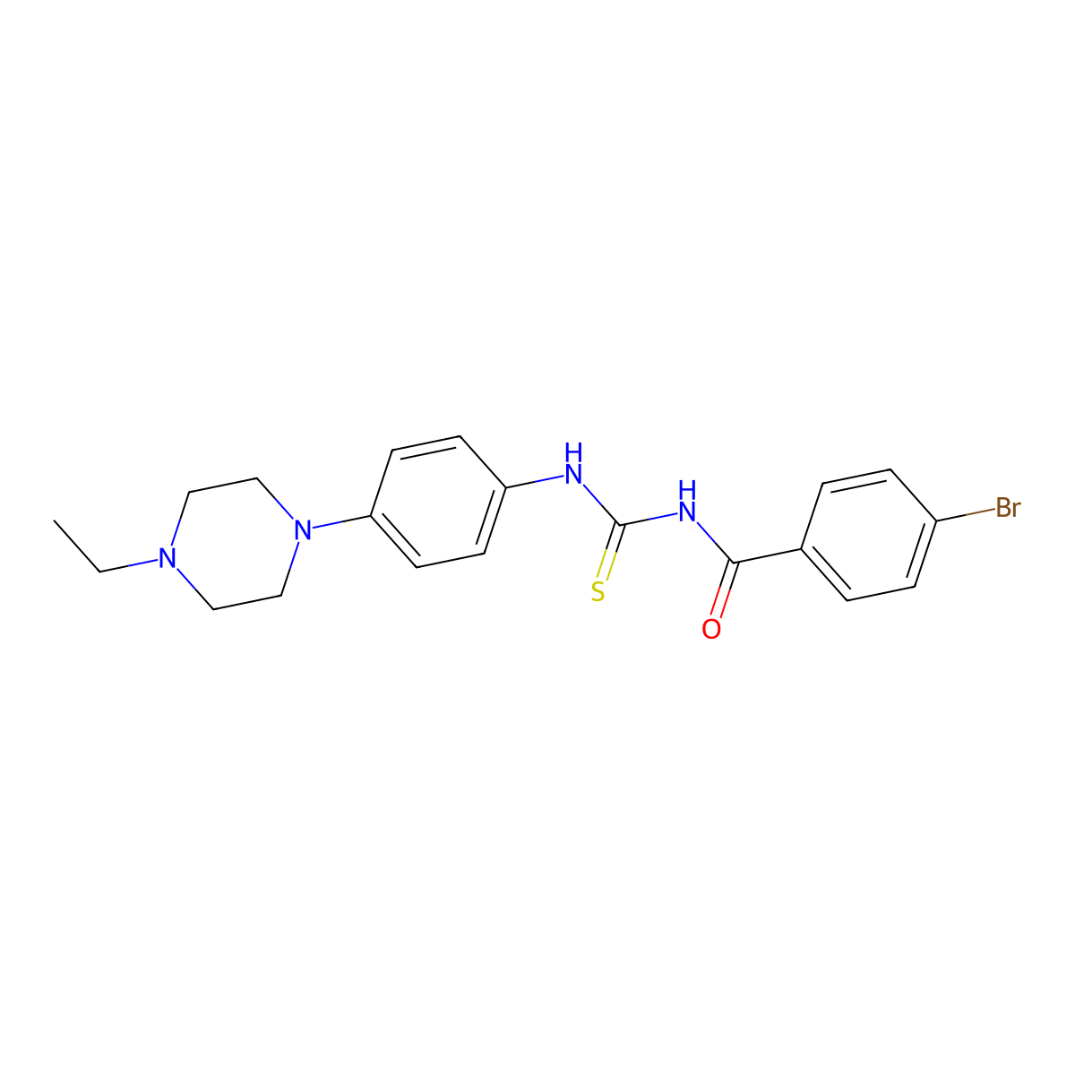 4-bromo-N-[[4-(4-ethylpiperazin-1-yl)phenyl]carbamothioyl]benzamide molecular structure, CAS 690215-97-5