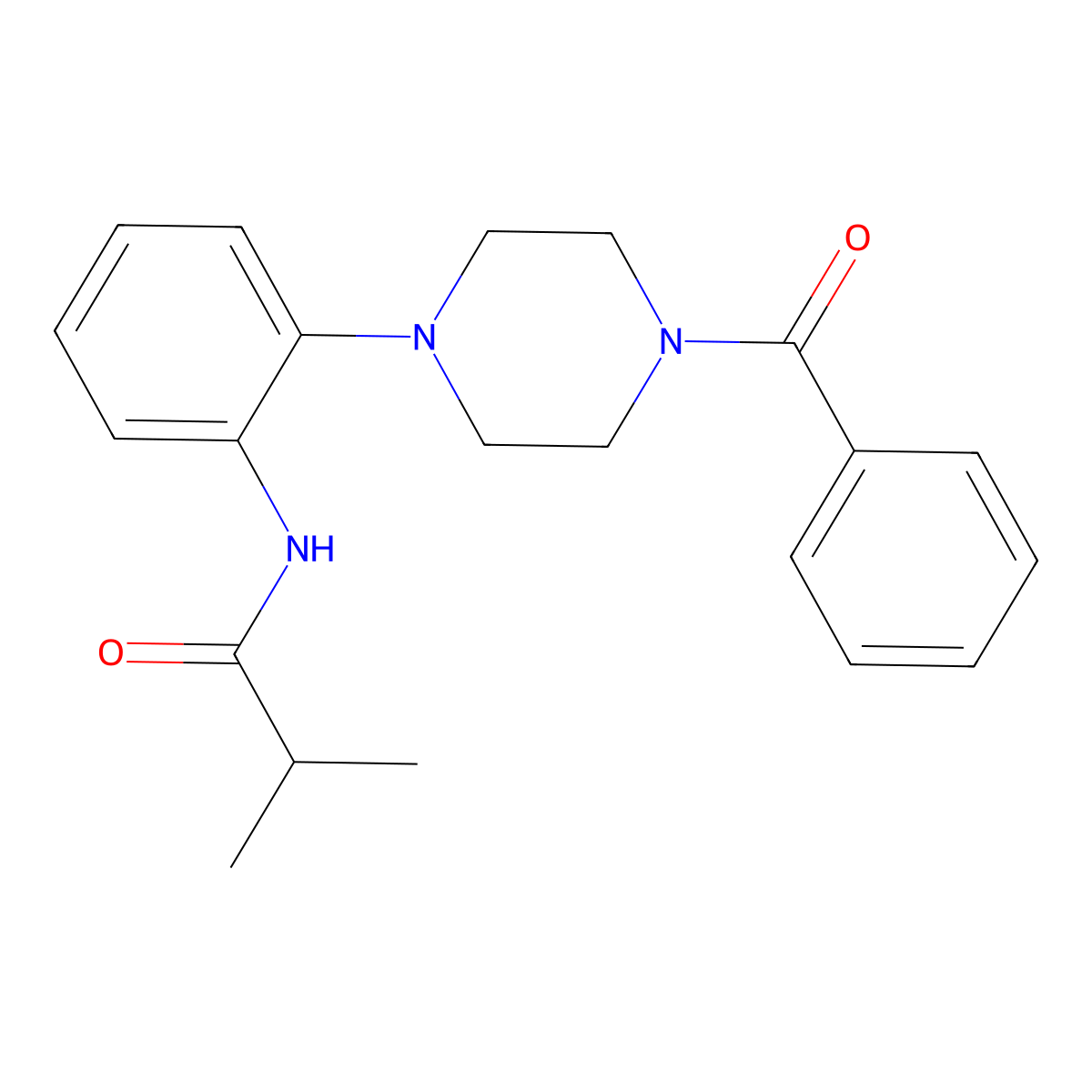 N-[2-(4-benzoylpiperazin-1-yl)phenyl]-2-methylpropanamide molecular structure, CAS 690215-99-7