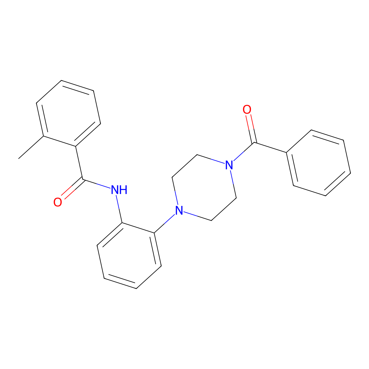 N-[2-(4-benzoylpiperazin-1-yl)phenyl]-2-methylbenzamide molecular structure, CAS 690216-01-4