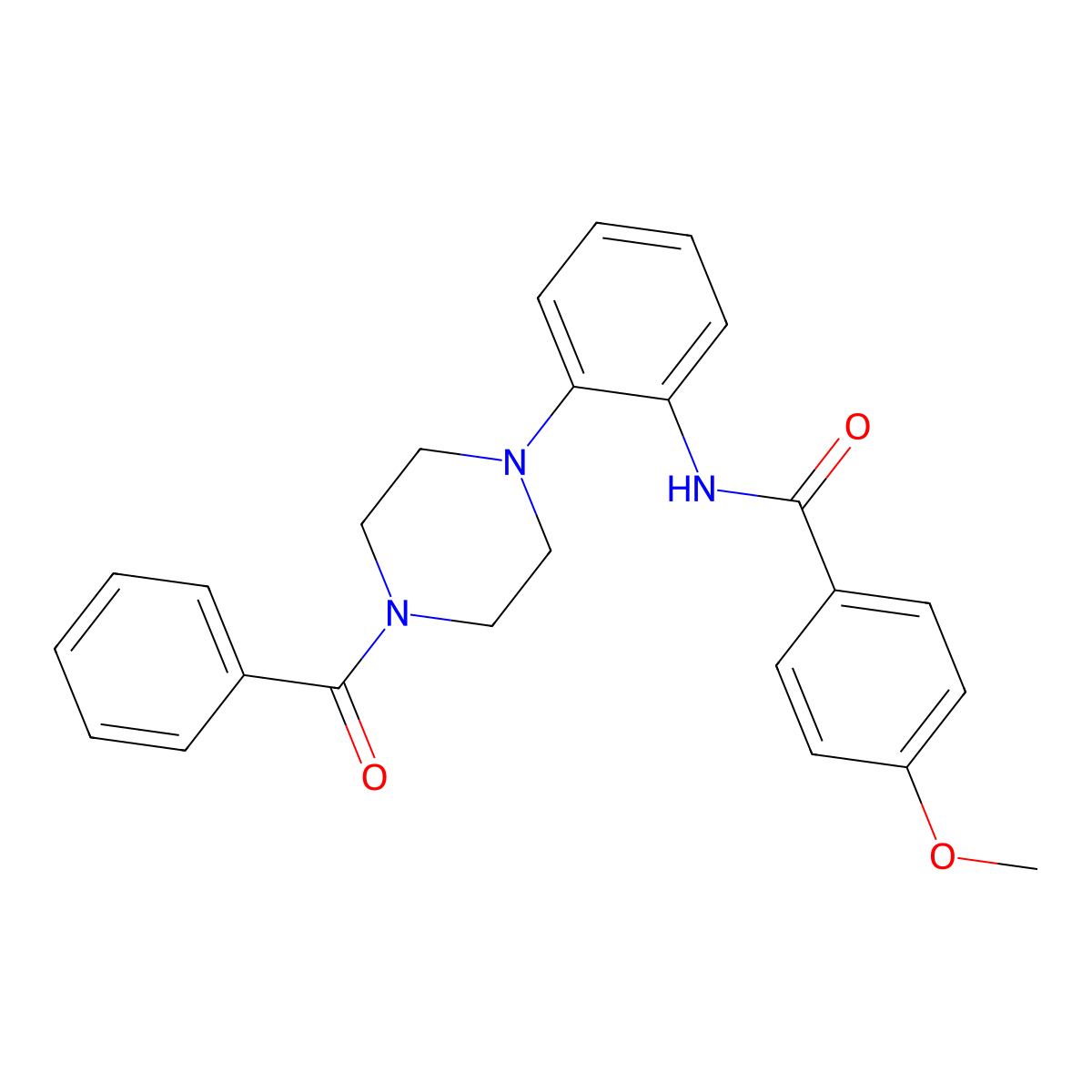 N-[2-(4-benzoylpiperazin-1-yl)phenyl]-4-methoxybenzamide molecular structure, CAS 690216-03-6
