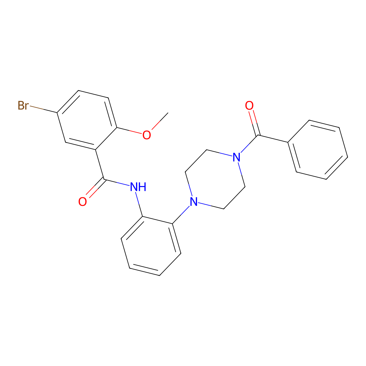 N-[2-(4-benzoyl-1-piperazinyl)phenyl]-5-bromo-2-methoxybenzamide molecular structure, CAS 690216-07-0