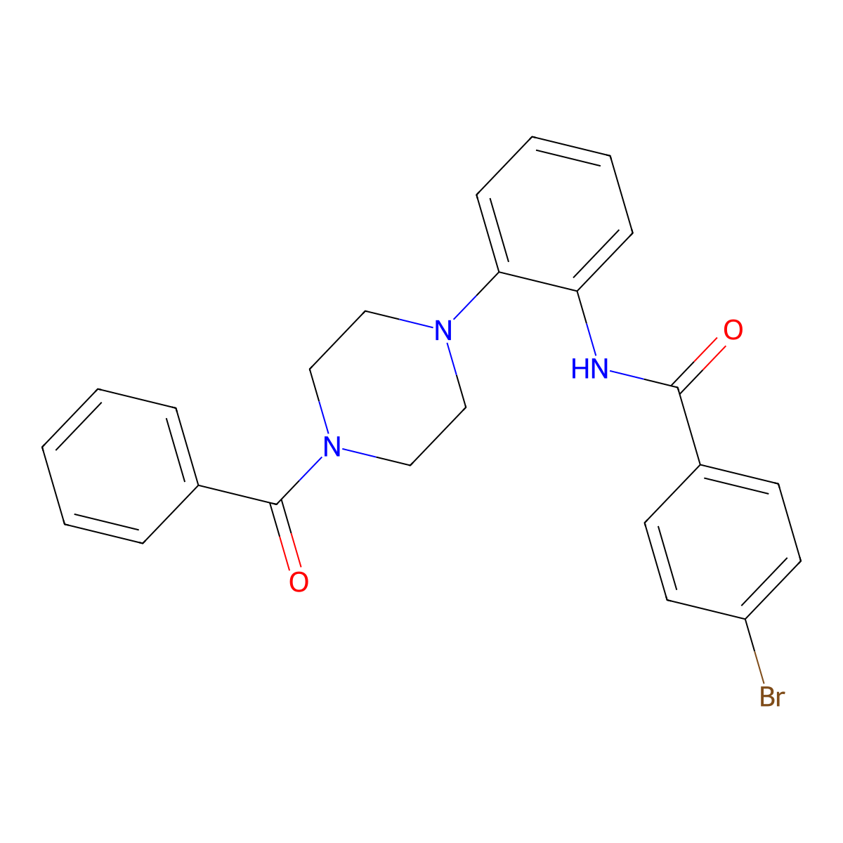 N-[2-(4-benzoylpiperazin-1-yl)phenyl]-4-bromobenzamide molecular structure, CAS 690216-13-8