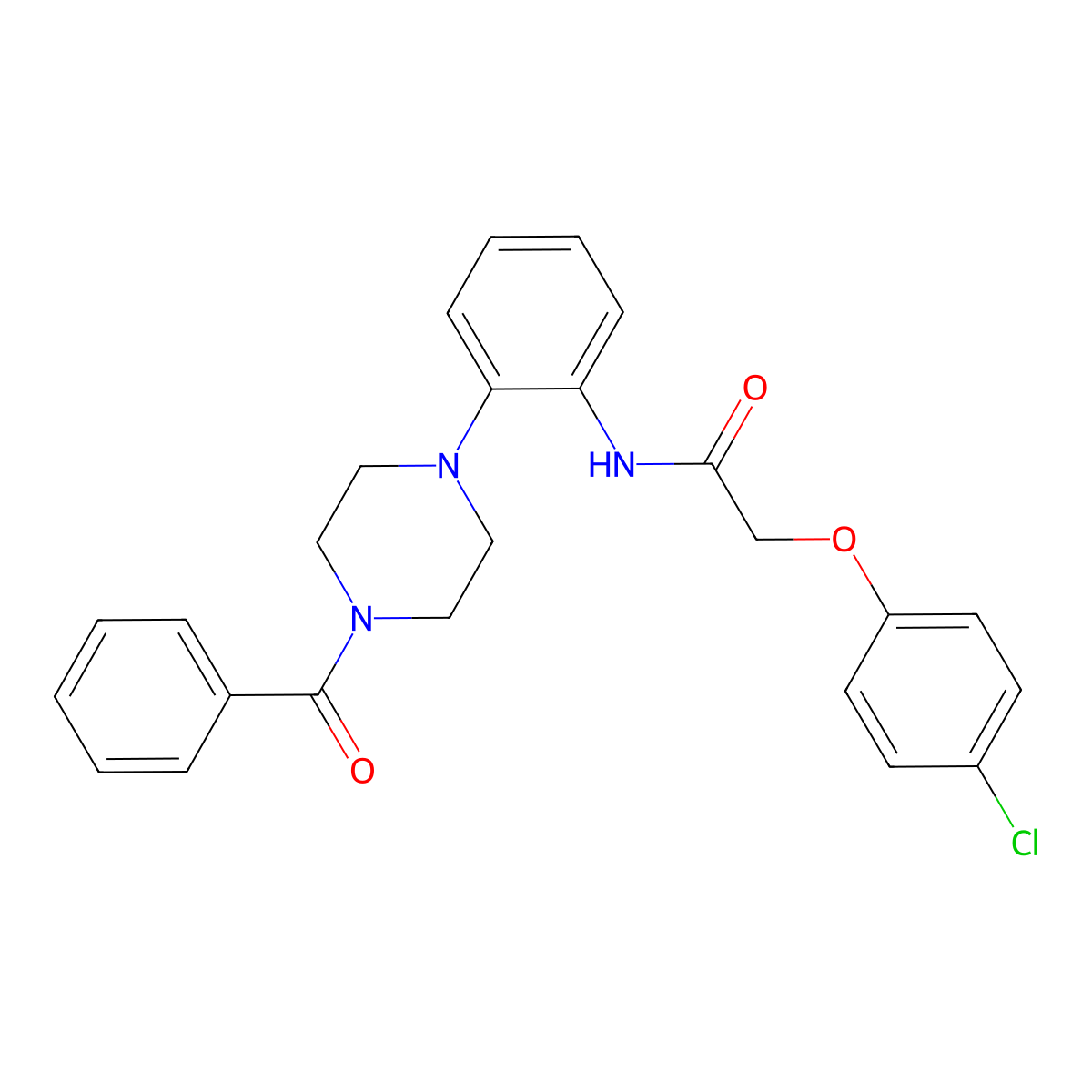N-[2-(4-benzoylpiperazin-1-yl)phenyl]-2-(4-chlorophenoxy)acetamide molecular structure, CAS 690216-15-0