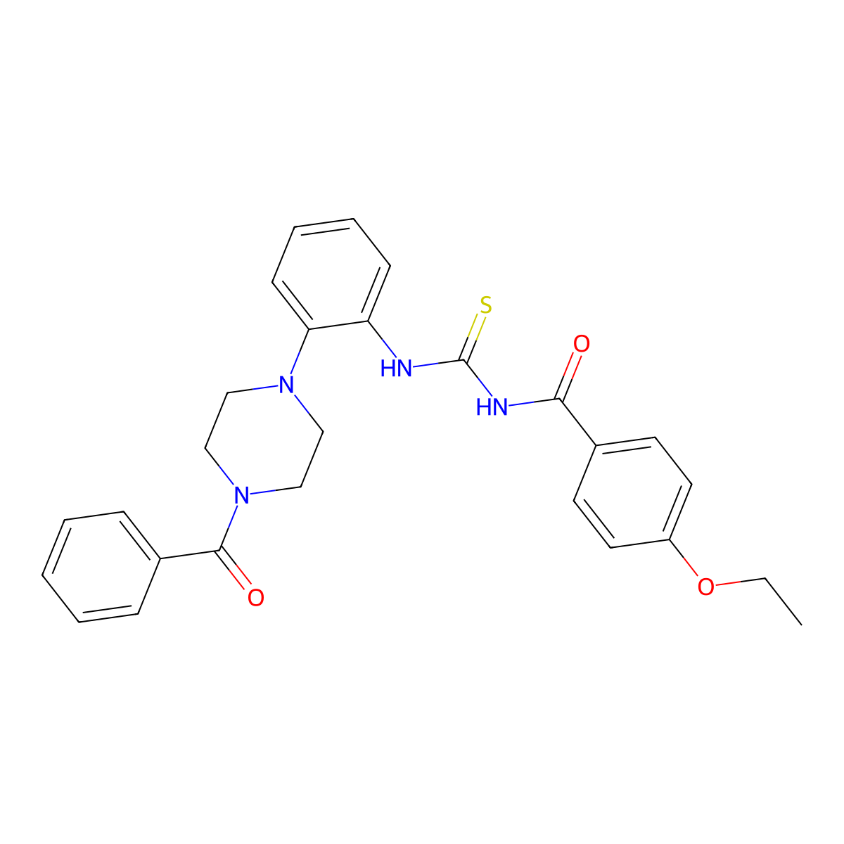 N-[[2-(4-benzoylpiperazin-1-yl)phenyl]carbamothioyl]-4-ethoxybenzamide molecular structure, CAS 690216-43-4