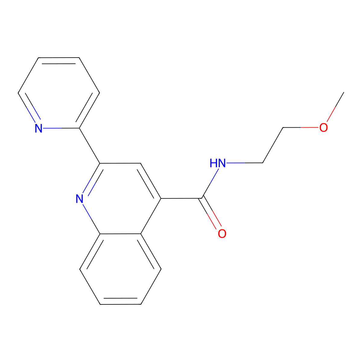 N-(2-methoxyethyl)-2-pyridin-2-ylquinoline-4-carboxamide molecular structure, CAS 690217-62-0