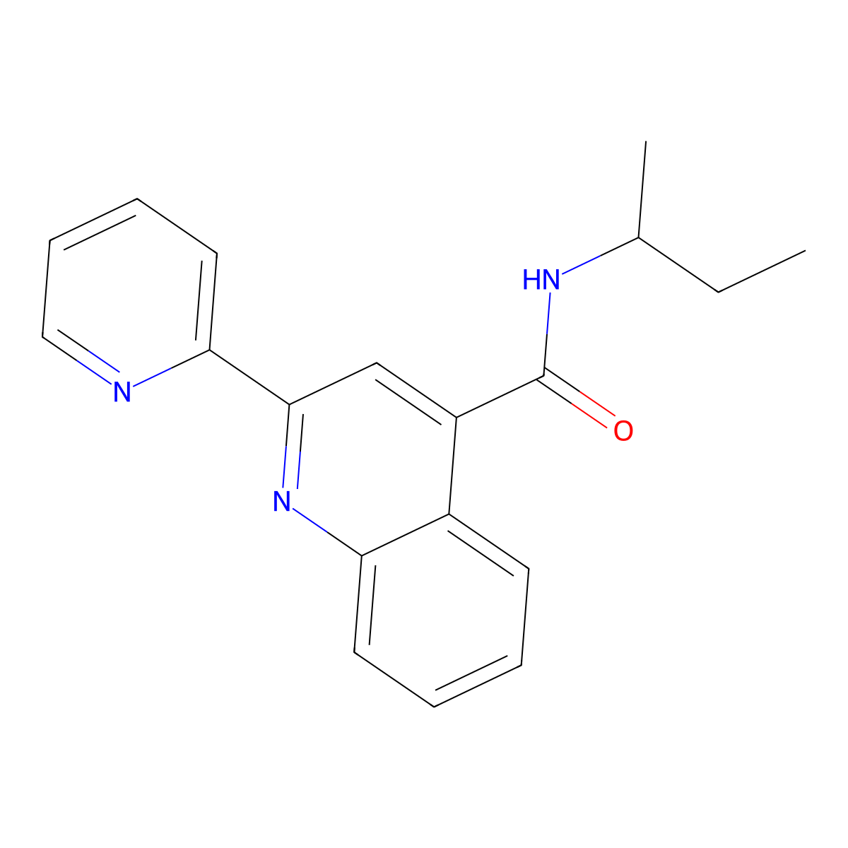 N-(butan-2-yl)-2-(pyridin-2-yl)quinoline-4-carboxamide molecular structure, CAS 690217-66-4