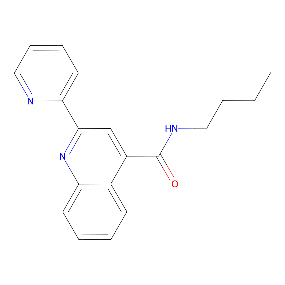 N-butyl-2-(pyridin-2-yl)quinoline-4-carboxamide molecular structure, CAS 690217-78-8