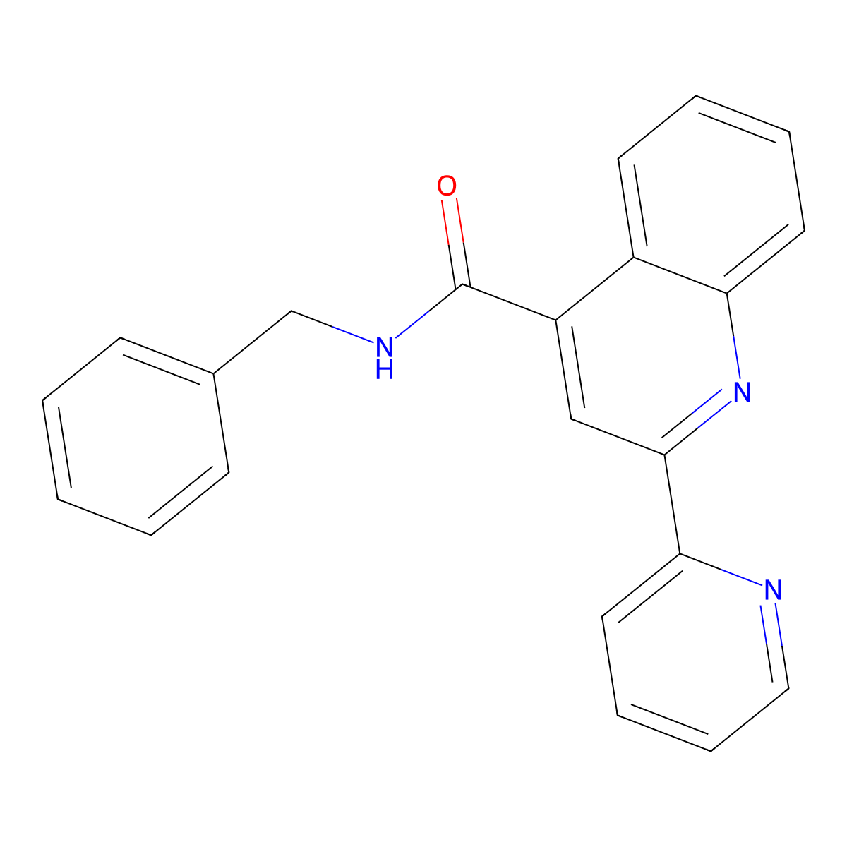 N-benzyl-2-pyridin-2-ylquinoline-4-carboxamide molecular structure, CAS 690217-82-4