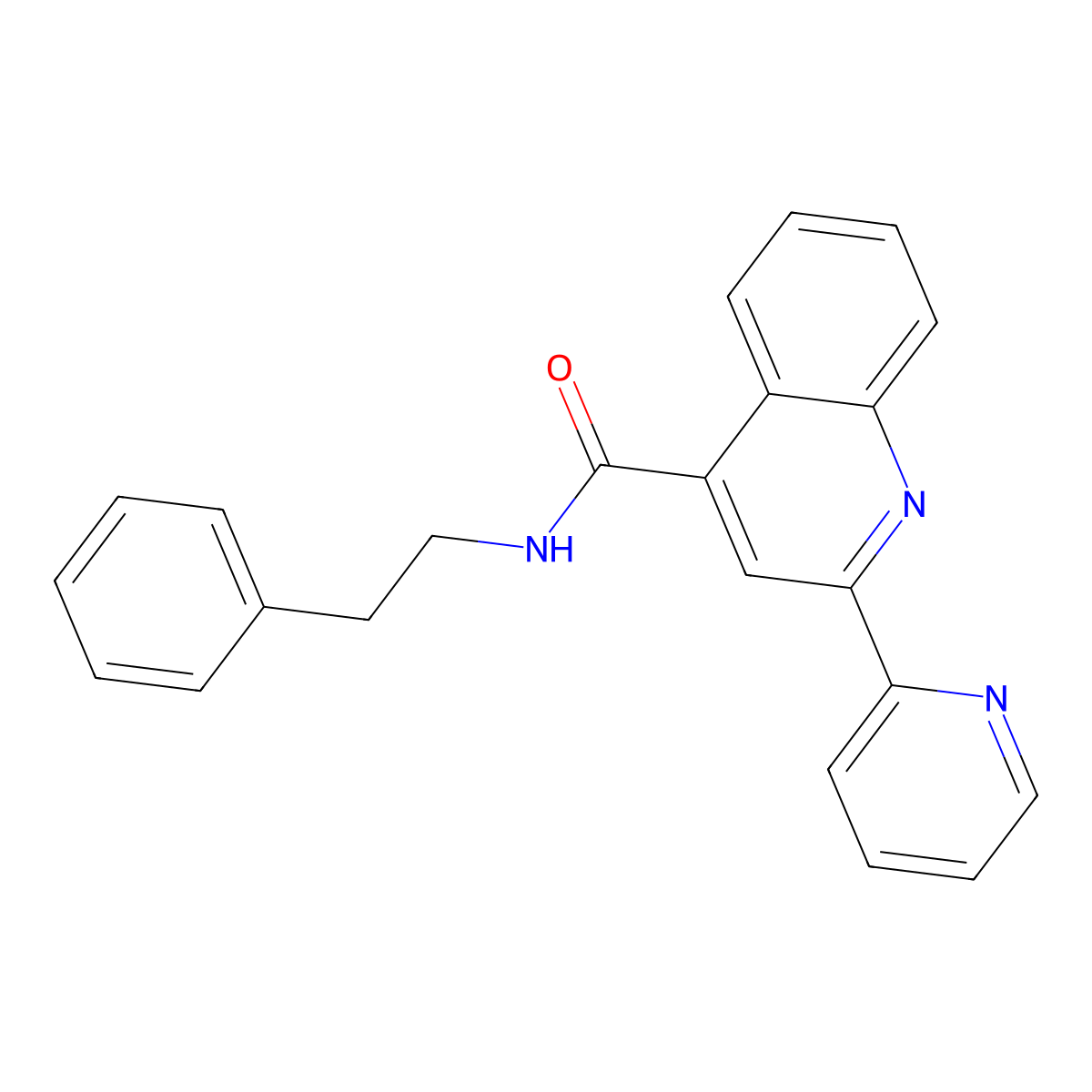 N-(2-phenylethyl)-2-(2-pyridinyl)-4-quinolinecarboxamide molecular structure, CAS 690217-84-6