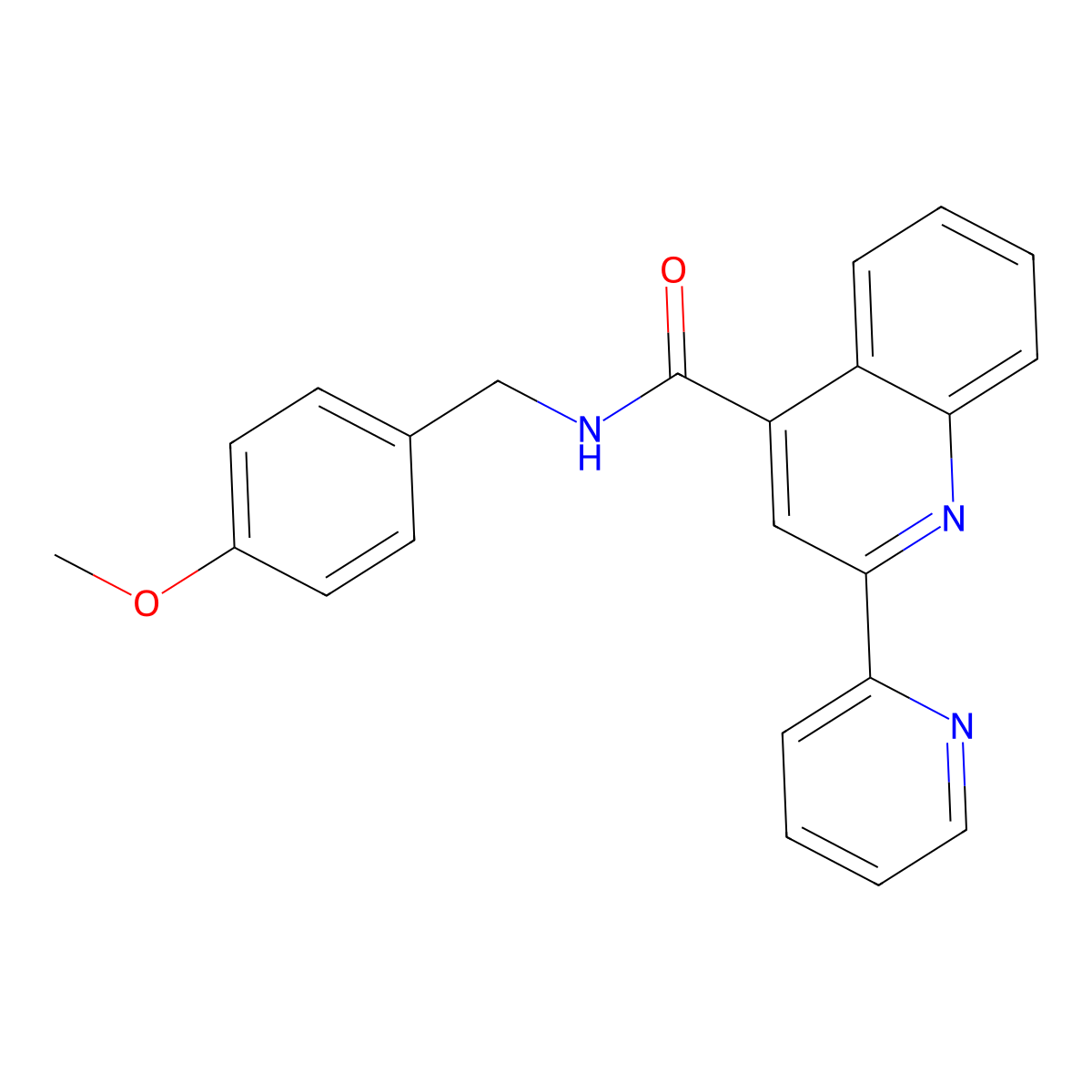 N-(4-methoxybenzyl)-2-(pyridin-2-yl)quinoline-4-carboxamide molecular structure, CAS 690217-90-4