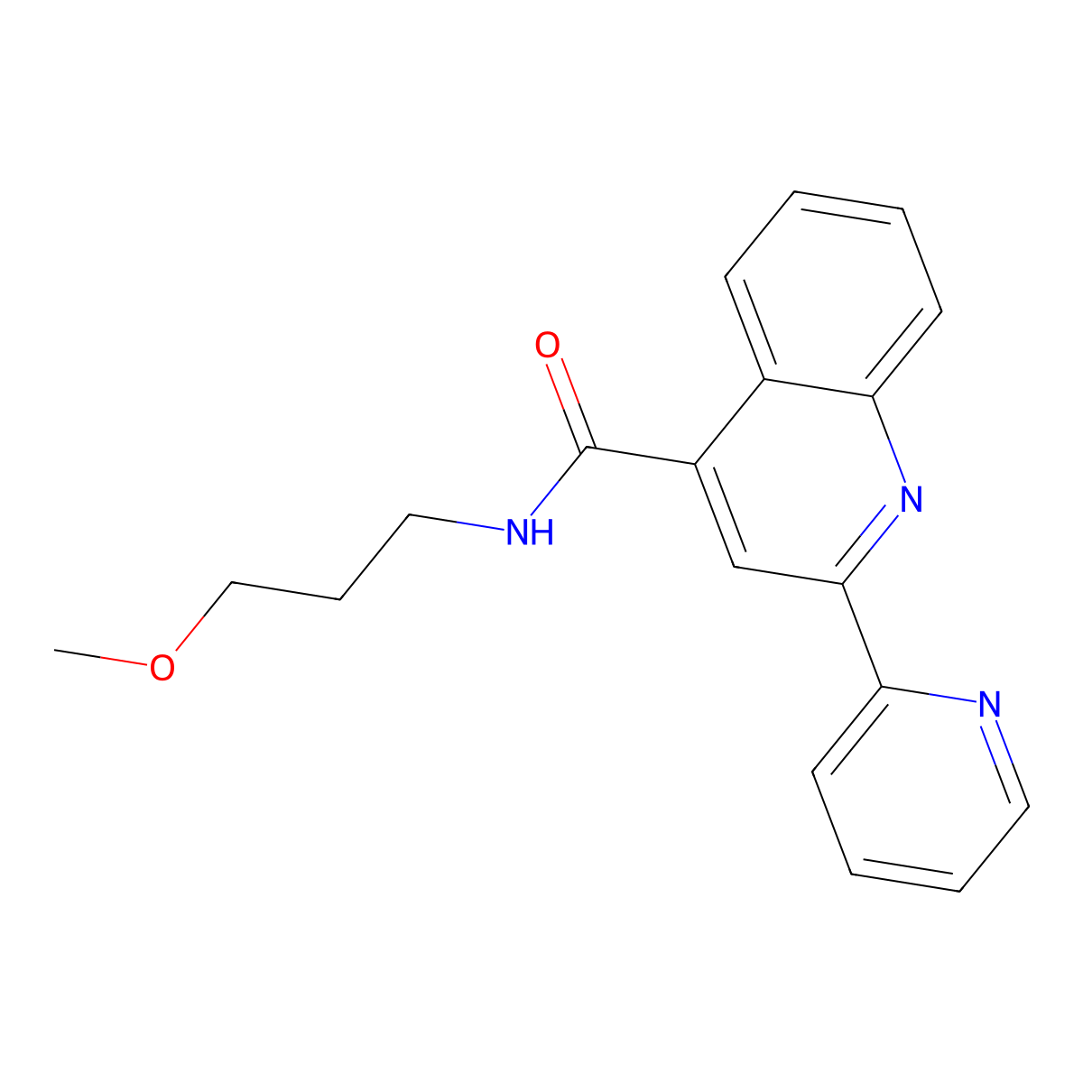 N-(3-methoxypropyl)-2-(pyridin-2-yl)quinoline-4-carboxamide molecular structure, CAS 690217-94-8
