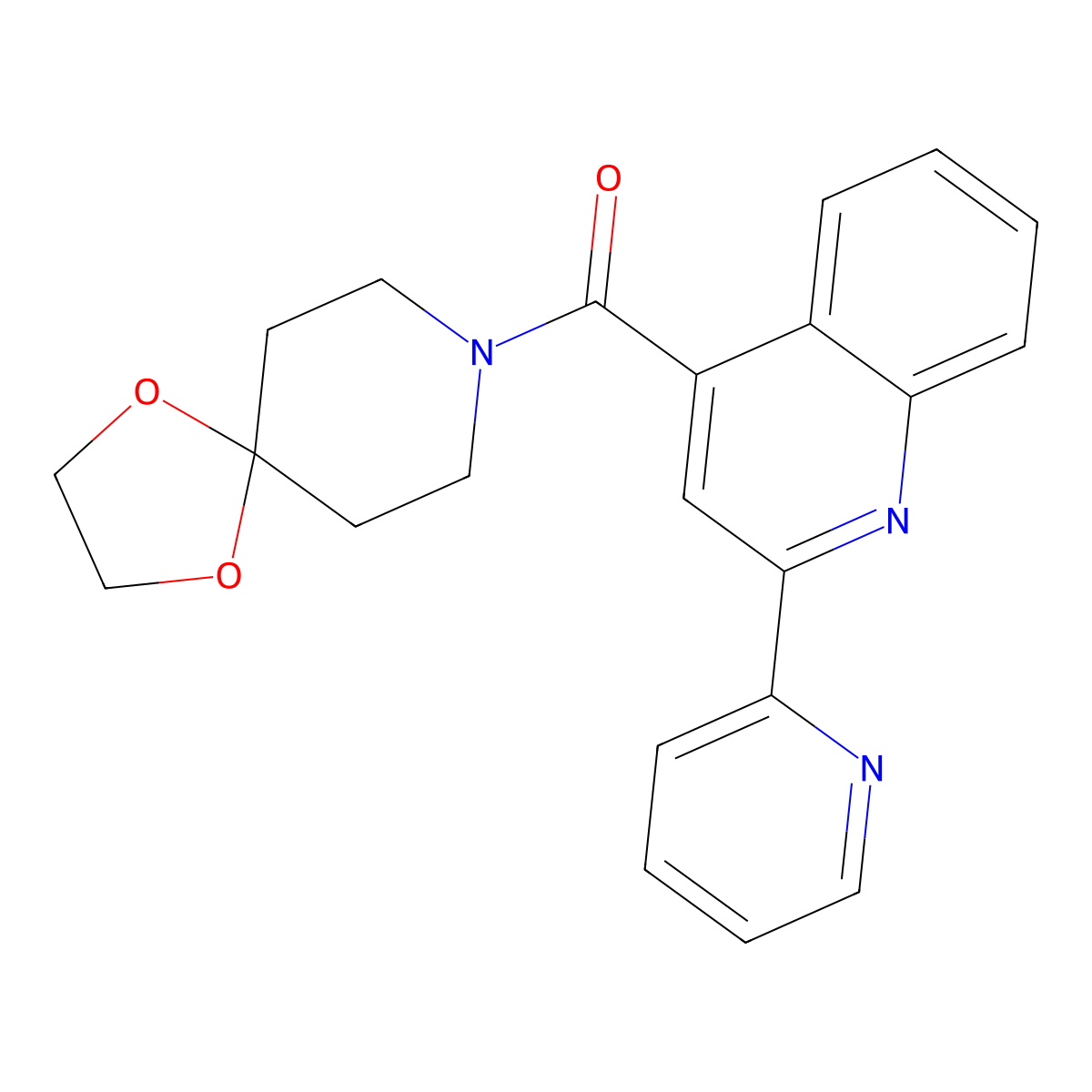4-(1,4-Dioxa-8-azaspiro[4.5]dec-8-ylcarbonyl)-2-pyridin-2-ylquinoline molecular structure, CAS 690217-96-0