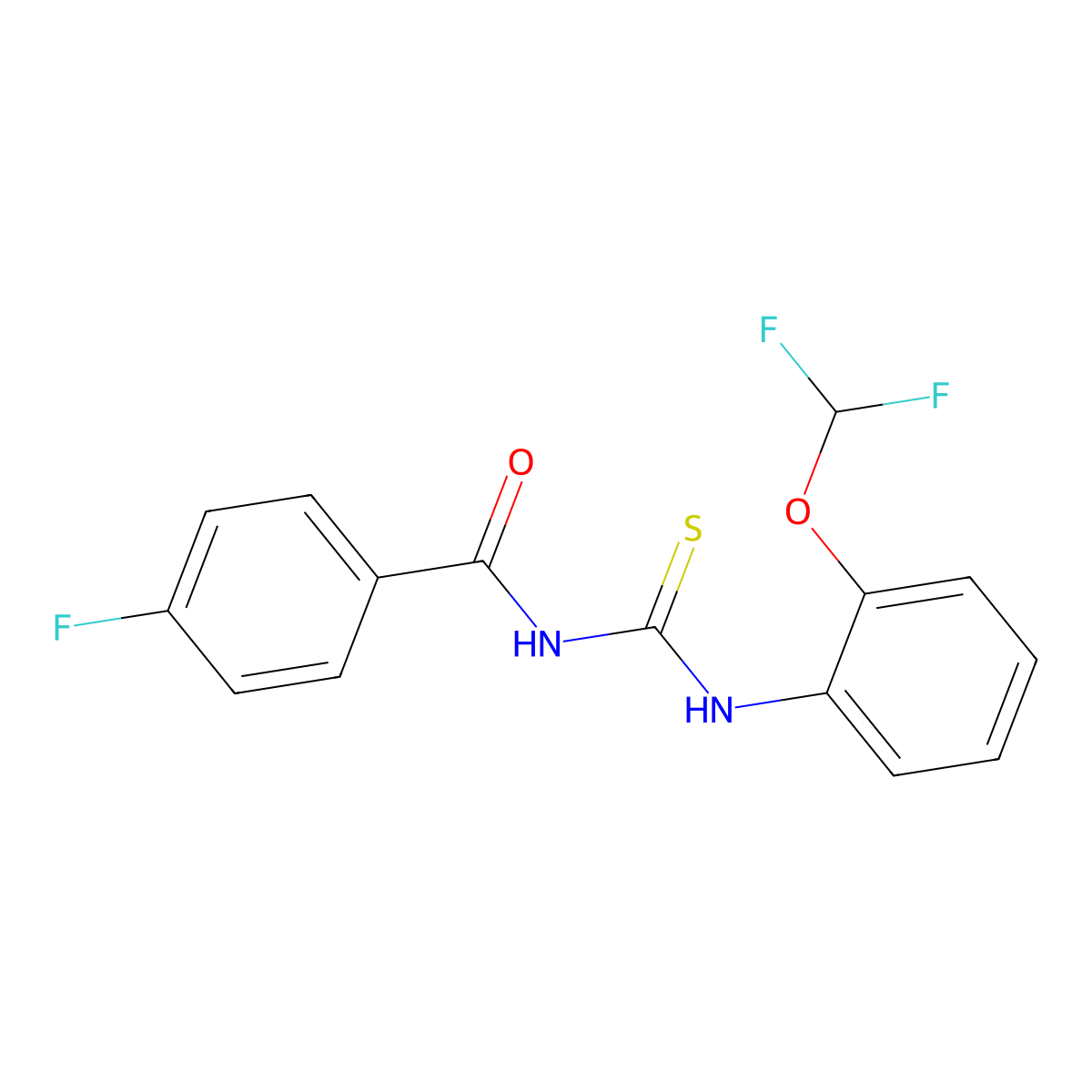 N-[2-(difluoromethoxy)phenyl]-N'-(4-fluorobenzoyl)thiourea molecular structure, CAS 690219-09-1
