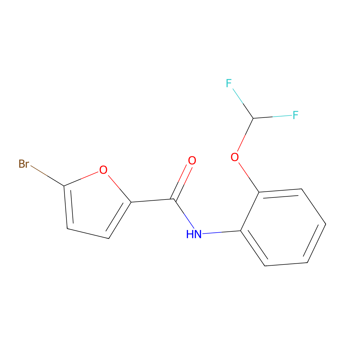 5-bromo-N-[2-(difluoromethoxy)phenyl]-2-furamide molecular structure, CAS 690219-22-8