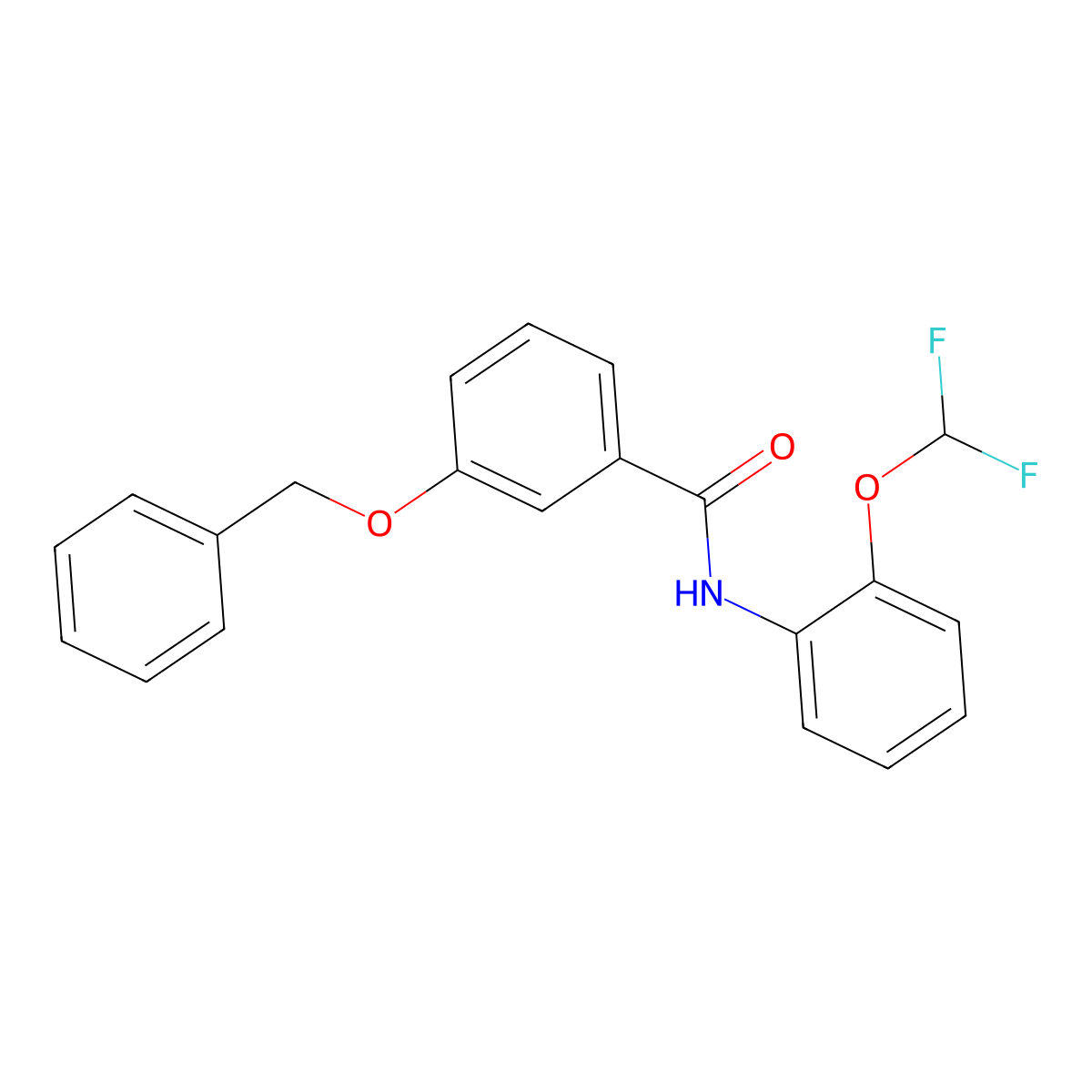 N-[2-(difluoromethoxy)phenyl]-3-phenylmethoxybenzamide molecular structure, CAS 690219-24-0