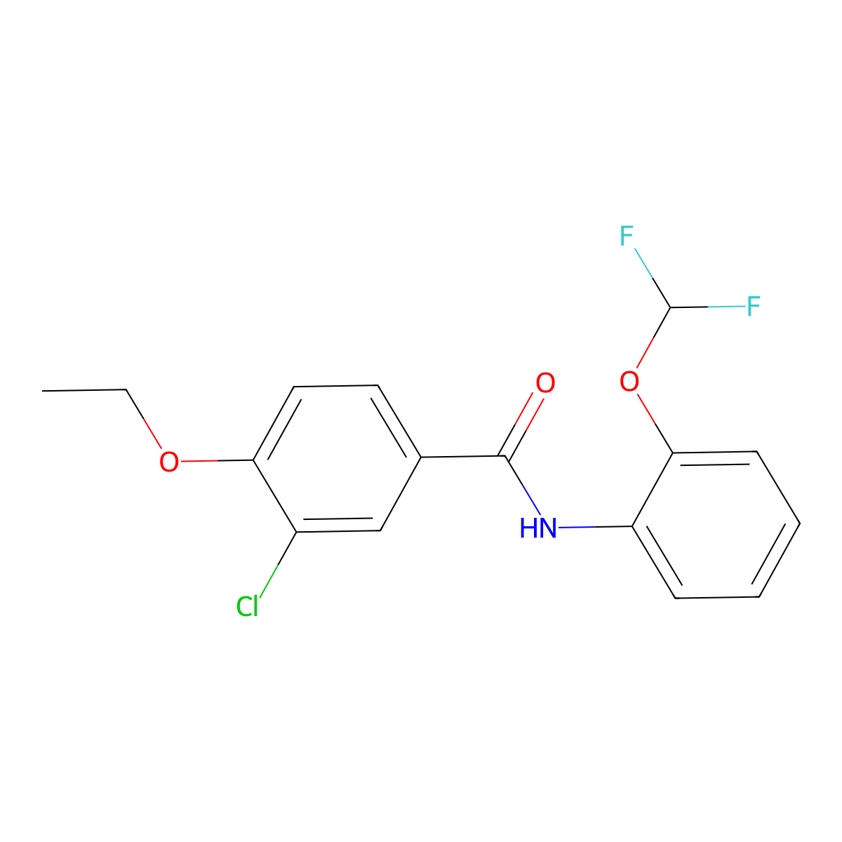 3-chloro-N-[2-(difluoromethoxy)phenyl]-4-ethoxybenzamide molecular structure, CAS 690219-34-2