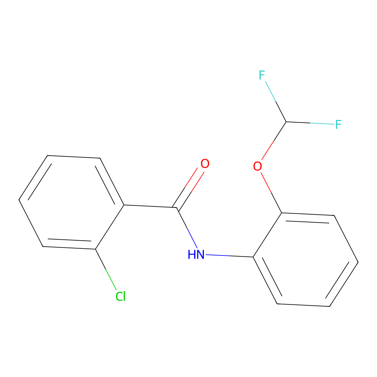 2-chloro-N-[2-(difluoromethoxy)phenyl]benzamide molecular structure, CAS 690219-36-4