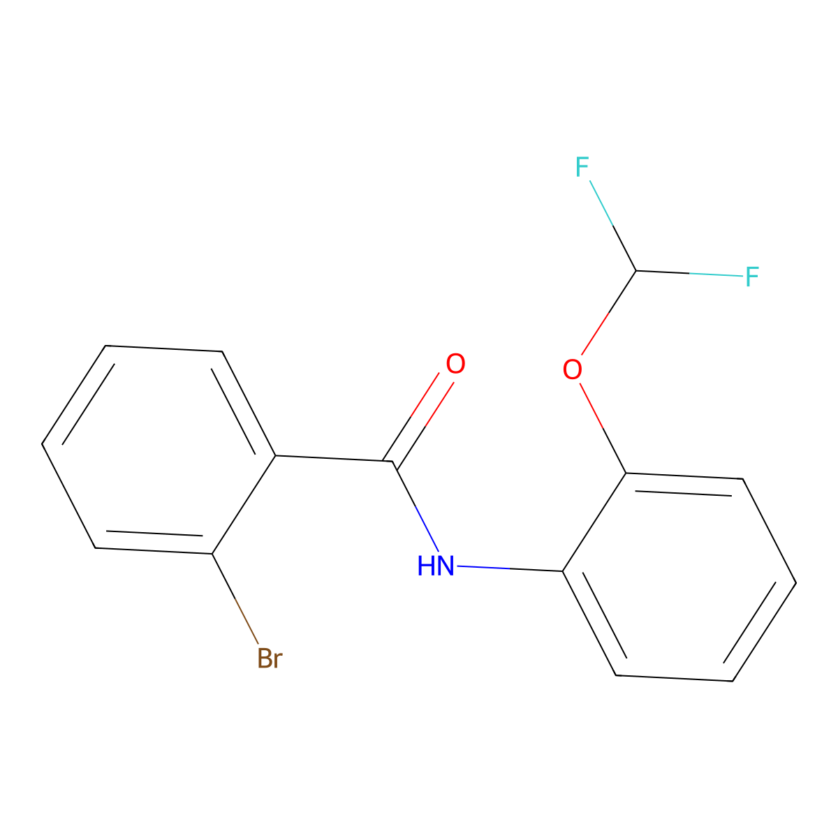 2-bromo-N-[2-(difluoromethoxy)phenyl]benzamide molecular structure, CAS 690219-38-6