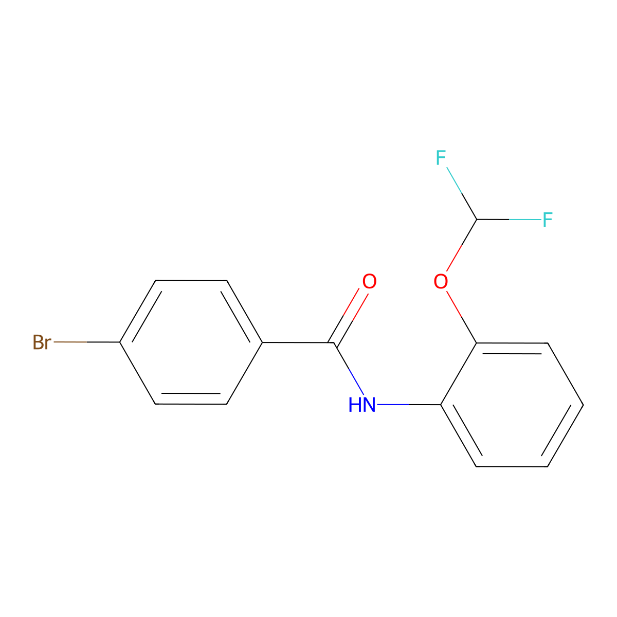 4-bromo-N-[2-(difluoromethoxy)phenyl]benzamide molecular structure, CAS 690219-40-0