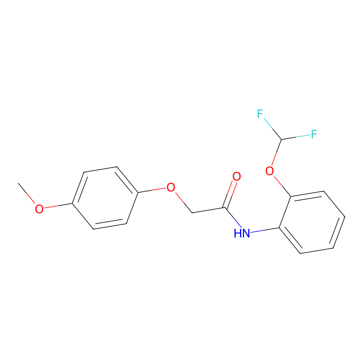 N-[2-(difluoromethoxy)phenyl]-2-(4-methoxyphenoxy)acetamide molecular structure, CAS 690219-44-4