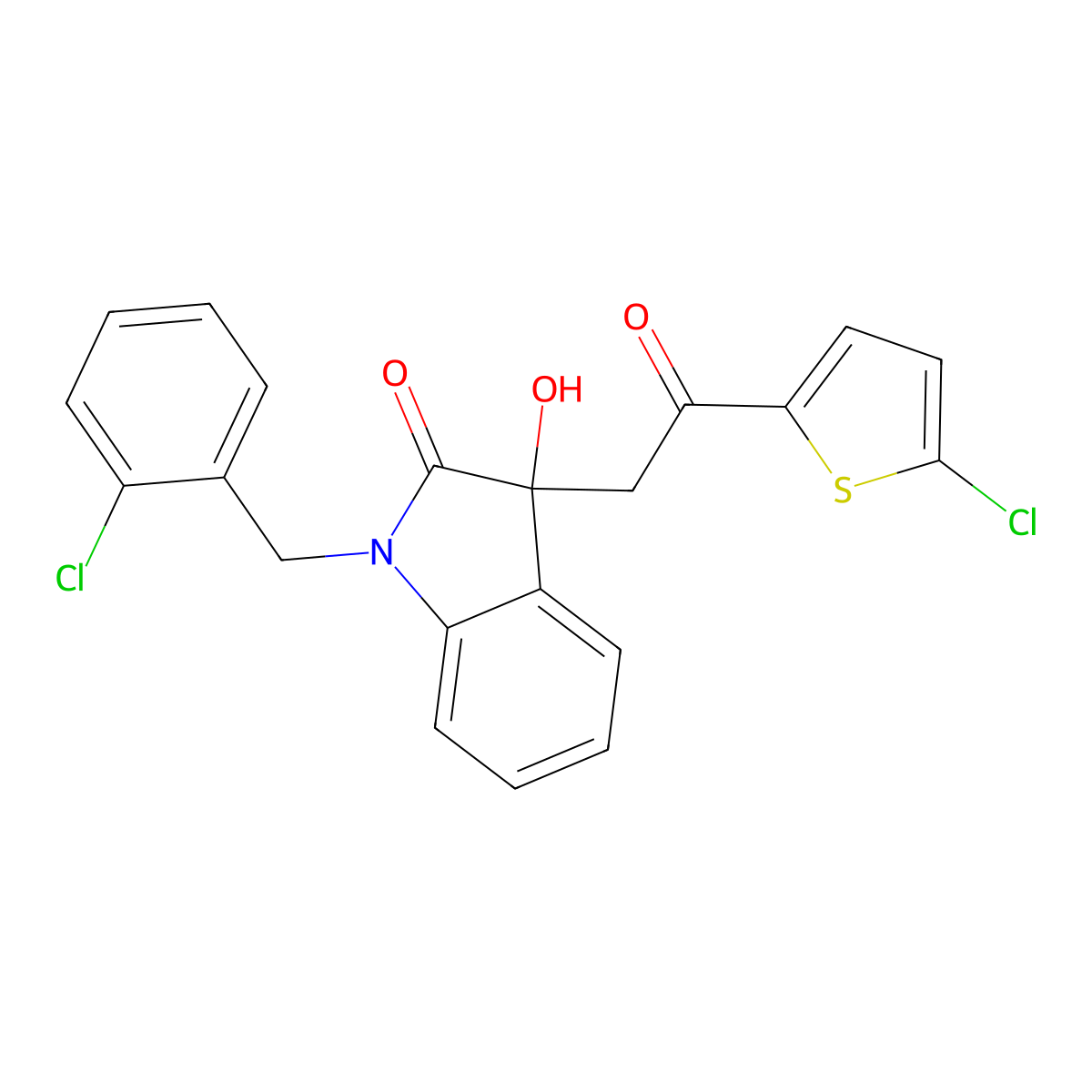 1-[(2-Chlorophenyl)methyl]-3-[2-(5-chlorothiophen-2-yl)-2-oxoethyl]-3-hydroxyindol-2-one molecular structure, CAS 690219-66-0