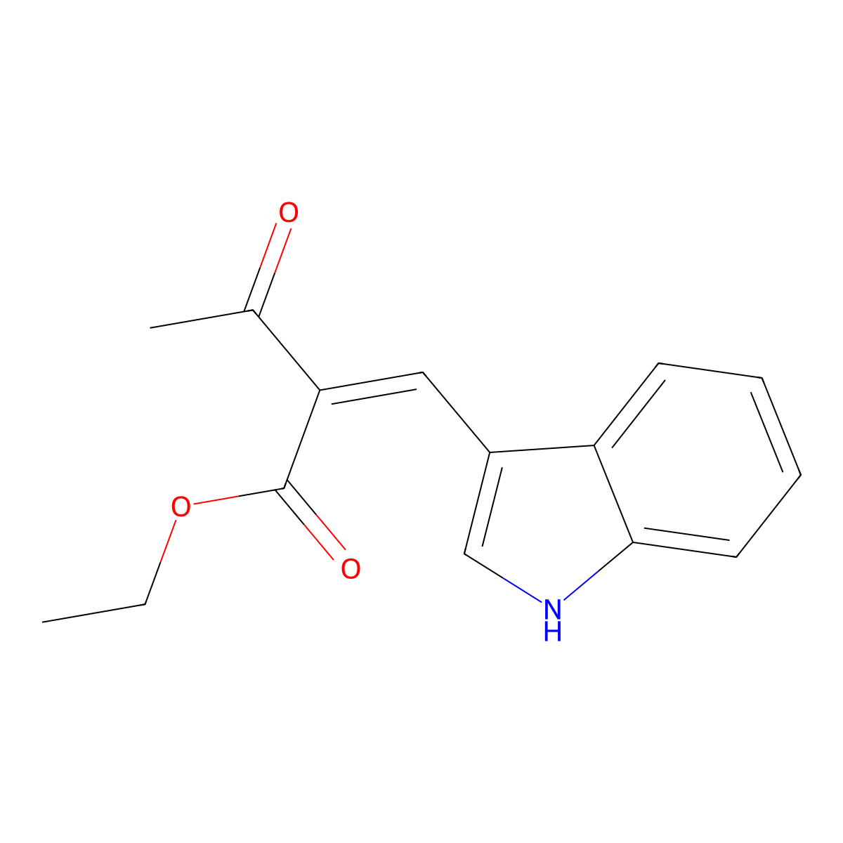 Butanoic acid, 2-(1H-indol-3-ylmethylene)-3-oxo-, ethyl ester molecular structure, CAS 69022-96-4