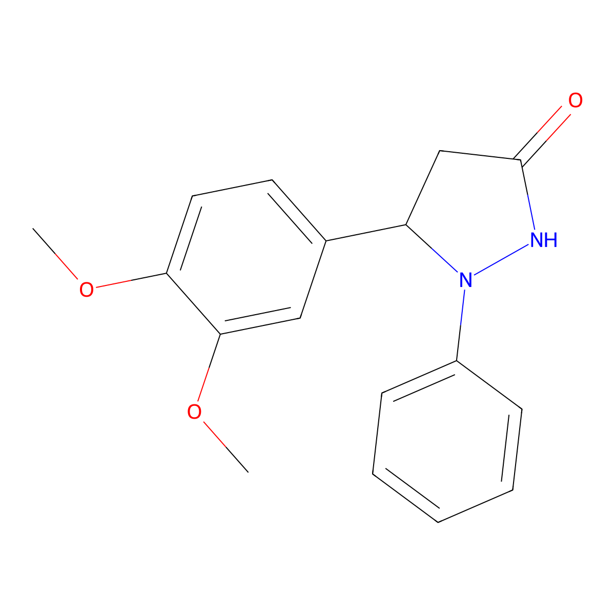 5-(3,4-Dimethoxyphenyl)-1-phenylpyrazolidin-3-one molecular structure, CAS 690225-56-0
