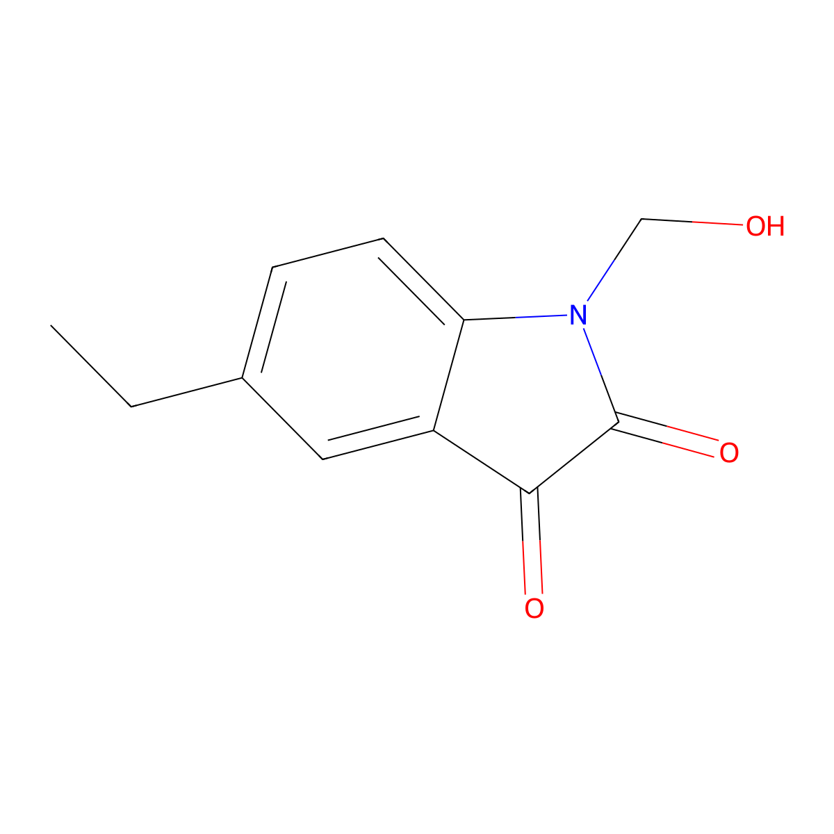 5-Ethyl-1-(hydroxymethyl)indoline-2,3-dione molecular structure, CAS 690225-90-2