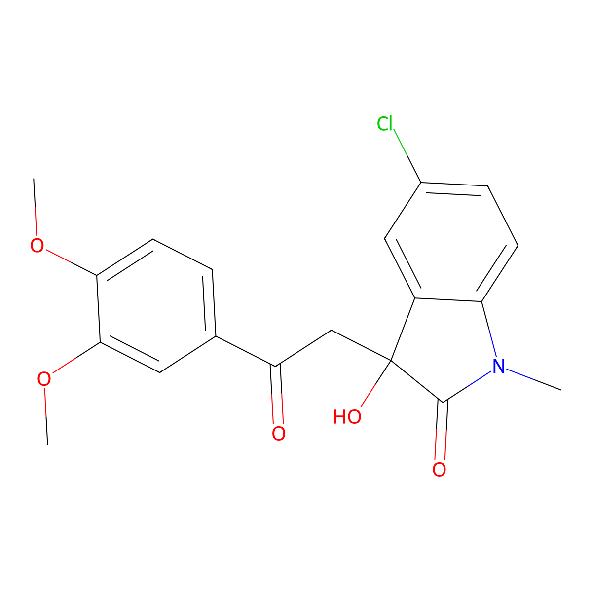 5-Chloro-3-[2-(3,4-dimethoxyphenyl)-2-oxoethyl]-3-hydroxy-1-methylindol-2-one molecular structure, CAS 690227-15-7