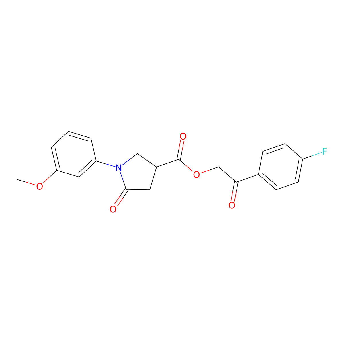 2-(4-Fluorophenyl)-2-oxoethyl 1-(3-methoxyphenyl)-5-oxo-3-pyrrolidinecarboxylate molecular structure, CAS 690227-96-4