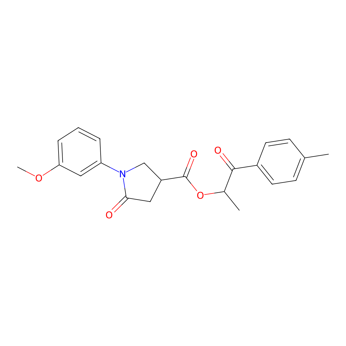 1-(4-Methylphenyl)-1-oxopropan-2-yl 1-(3-methoxyphenyl)-5-oxopyrrolidine-3-carboxylate molecular structure, CAS 690227-97-5