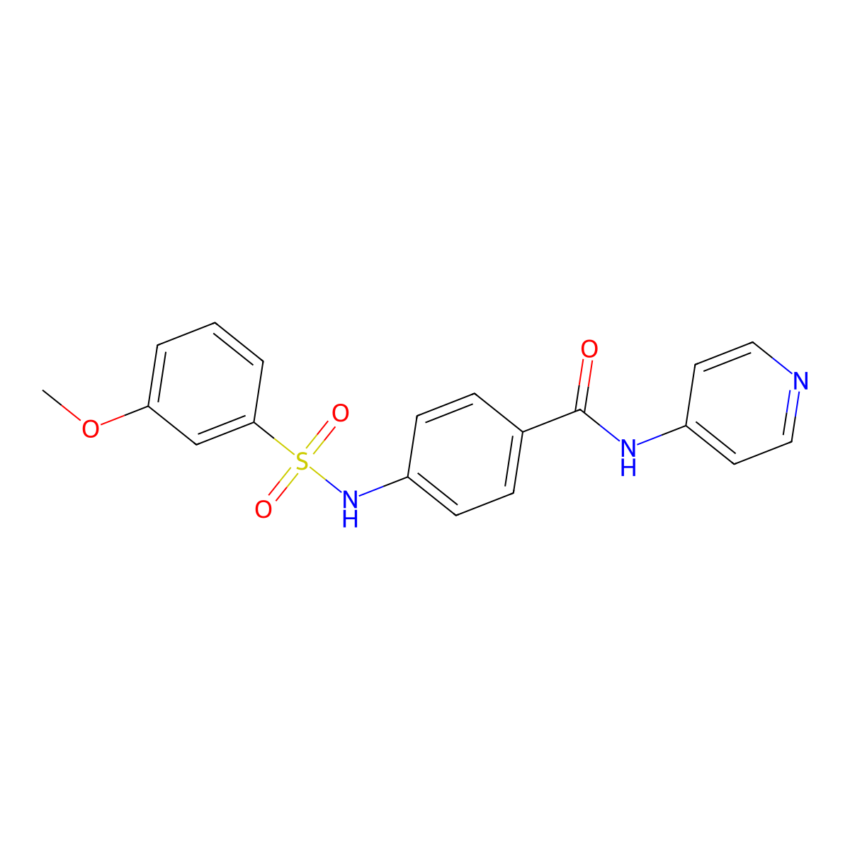 4-{[(3-methoxyphenyl)sulfonyl]amino}-N-(4-pyridinyl)benzamide molecular structure, CAS 690244-98-5
