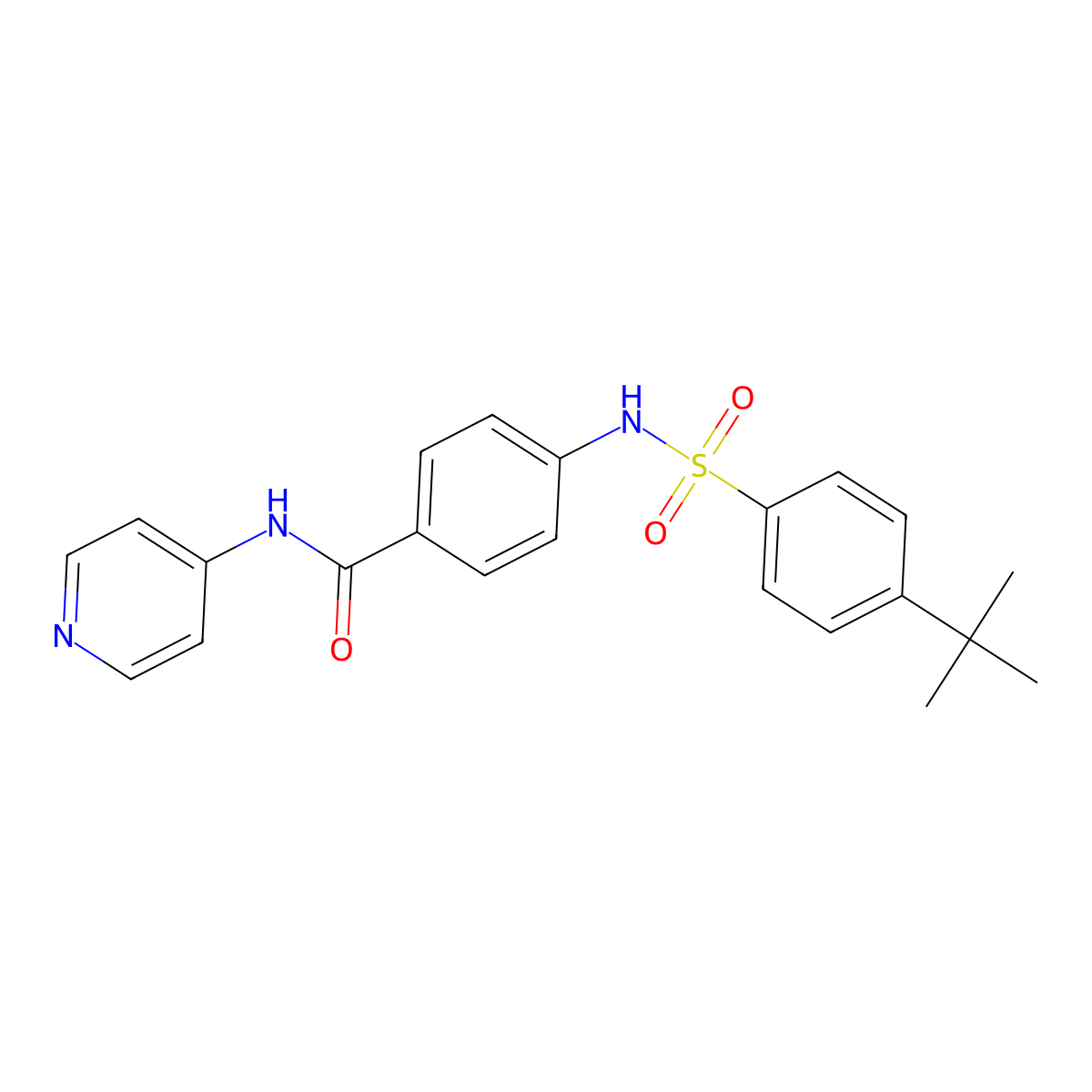 4-[(4-tert-butylphenyl)sulfonylamino]-N-pyridin-4-ylbenzamide molecular structure, CAS 690245-21-7