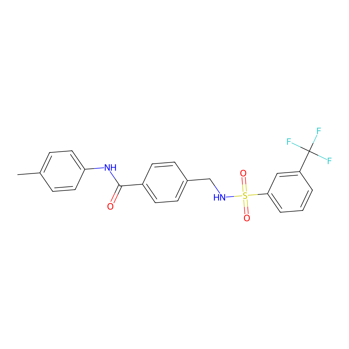 N-(4-methylphenyl)-4-[({[3-(trifluoromethyl)phenyl]sulfonyl}amino)methyl]benzamide molecular structure, CAS 690245-22-8