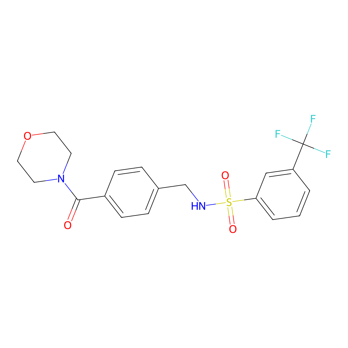 N-[4-(4-morpholinylcarbonyl)benzyl]-3-(trifluoromethyl)benzenesulfonamide molecular structure, CAS 690245-30-8